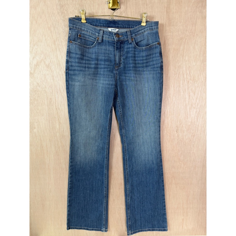 Duluth Trading Co Womens Straight Leg Jeans Blue Denim Size 8x31 Medium Wash